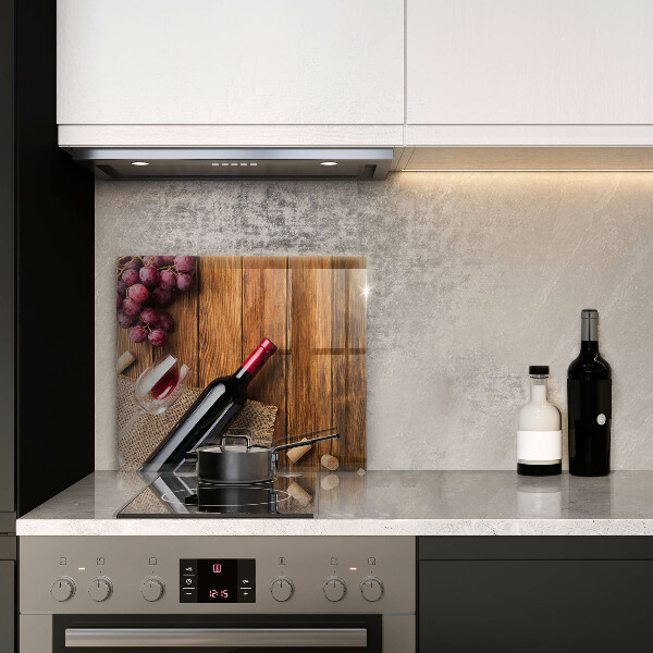 Skydd för spis unik En flaska rött vin