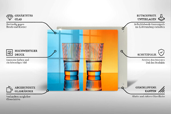 Skydd för spis unik Två glas vatten