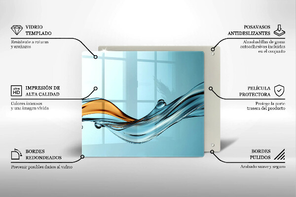 Skydd för spis unik Vatten på en blå bakgrund