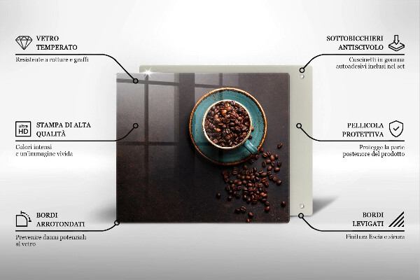 Skydd för induktionsspis unik En kopp kaffebönor