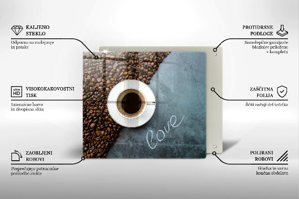 Skydd för induktionsspis unik Kaffebönor och kopp