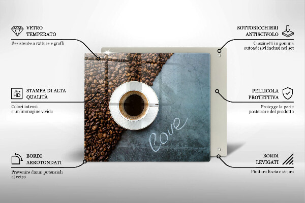 Skydd för induktionsspis unik Kaffebönor och kopp