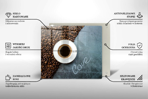 Skydd för induktionsspis unik Kaffebönor och kopp