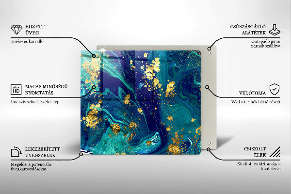 Glashällskydd unik Abstraktion med guld