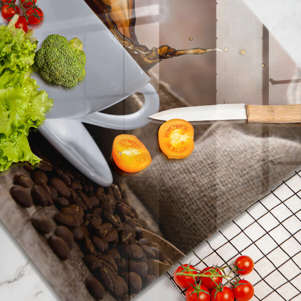 Spisskyddsplatta unik Kopp och kaffebönor