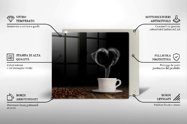 Spisskyddsplatta unik Kaffekopp hjärta