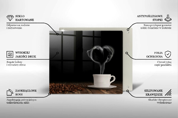 Spisskyddsplatta unik Kaffekopp hjärta