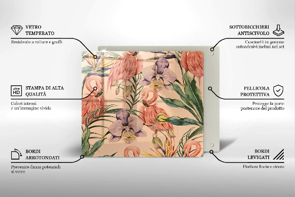 Skydd för induktionsspis unik Flamingos illustration