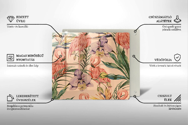 Skydd för induktionsspis unik Flamingos illustration