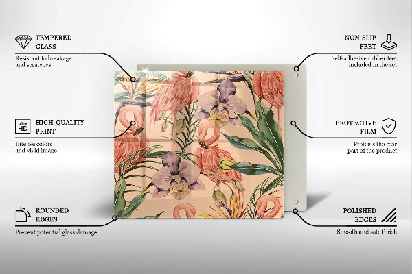 Skydd för induktionsspis unik Flamingos illustration