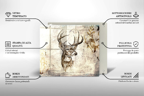 Spisskyddsplatta unik Rådjur djur illustration