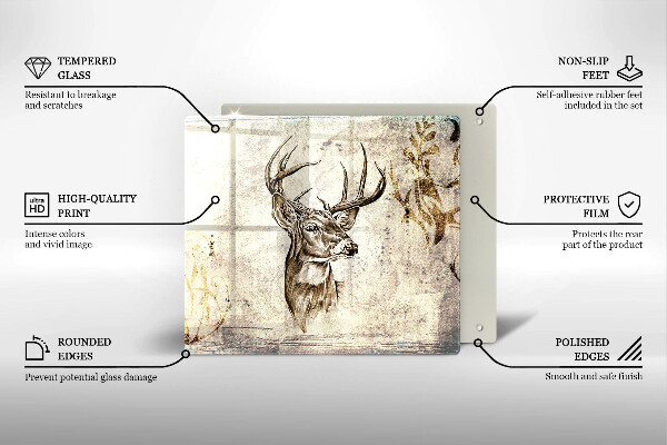 Spisskyddsplatta unik Rådjur djur illustration