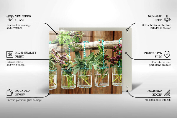 Glashällskydd unik Örter växter vintage