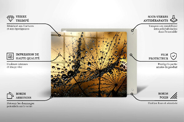 Spisskyddsplatta unik Dagg och maskrosor