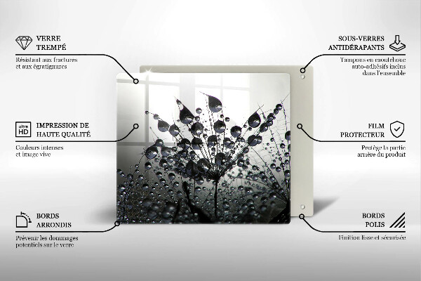 Spisskyddsplatta unik Maskrosor och dagg