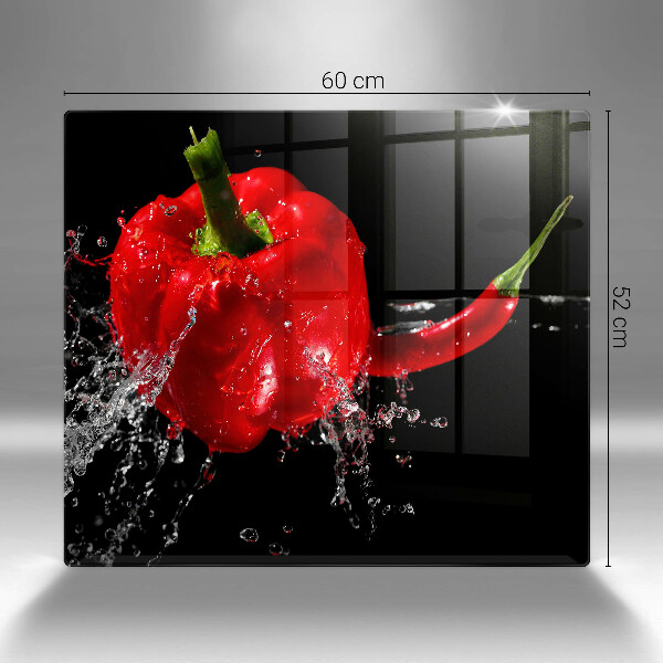 Spisskyddsplatta unik Röd paprika i vatten