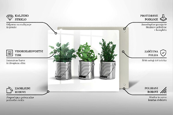 Spisskyddsplatta unik Krukor med örtväxter