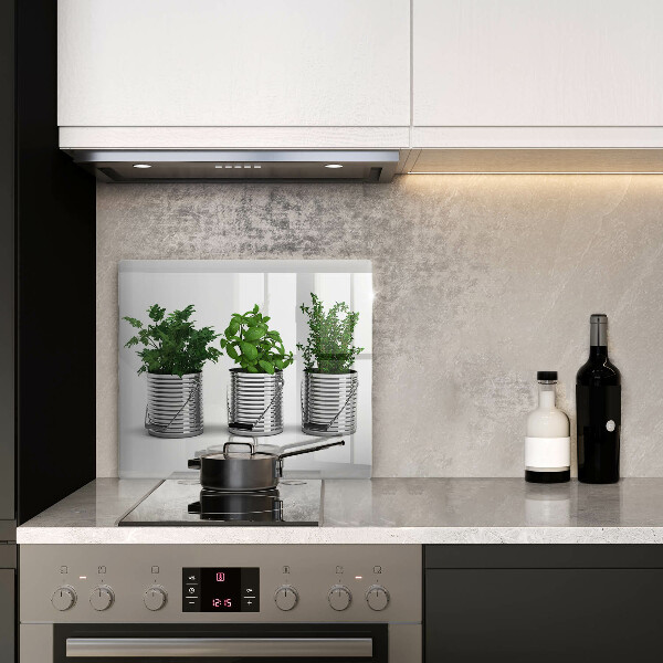 Spisskyddsplatta unik Krukor med örtväxter