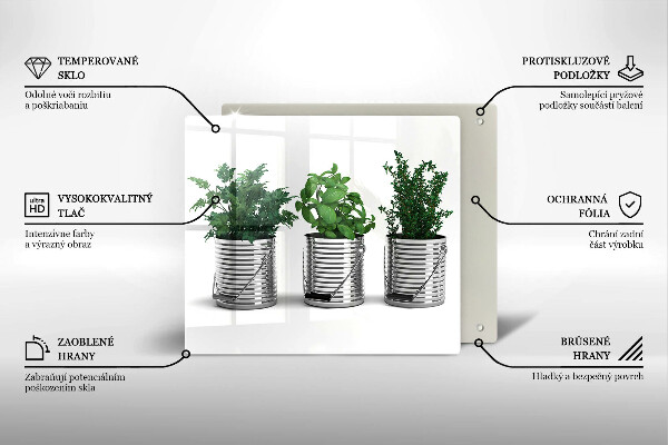 Spisskyddsplatta unik Krukor med örtväxter