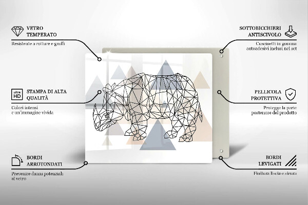 Kokkärlskydd unik Line art noshörning