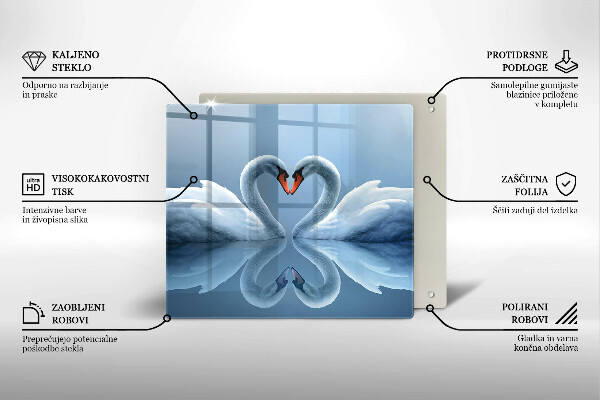 Spisskyddsplatta unik Två svanhjärtan