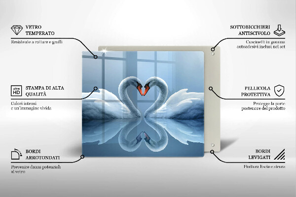 Spisskyddsplatta unik Två svanhjärtan