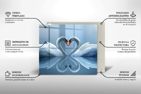 Spisskyddsplatta unik Två svanhjärtan