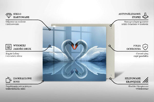 Spisskyddsplatta unik Två svanhjärtan