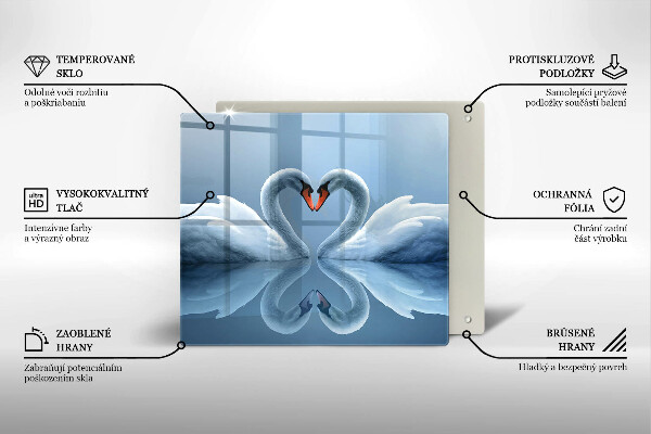 Spisskyddsplatta unik Två svanhjärtan