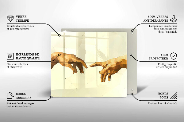 Glashällskydd unik Skapandet av Adams händer