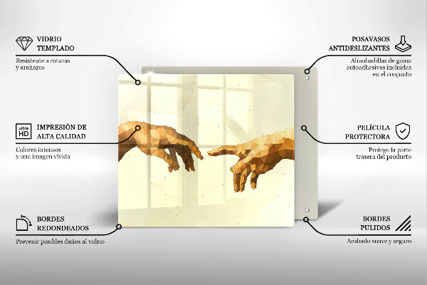 Glashällskydd unik Skapandet av Adams händer