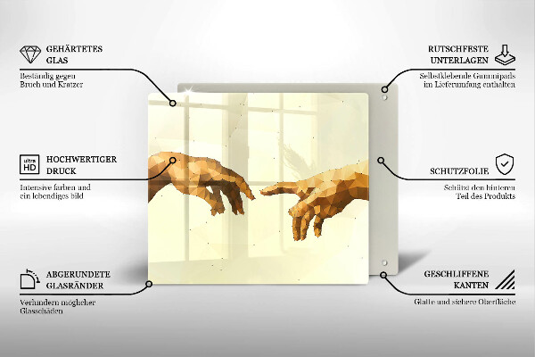 Glashällskydd unik Skapandet av Adams händer