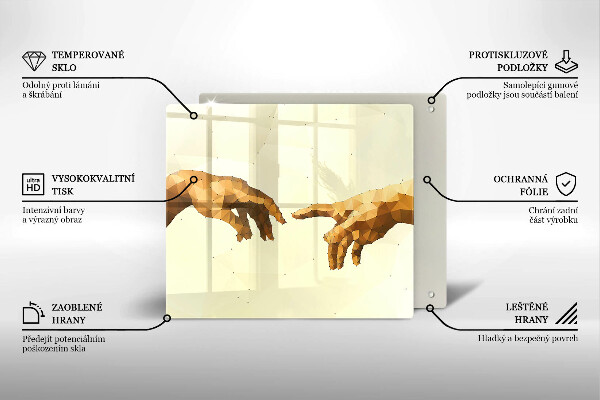 Glashällskydd unik Skapandet av Adams händer