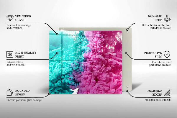 Skydd för induktionsspis unik Turkos-rosa rök