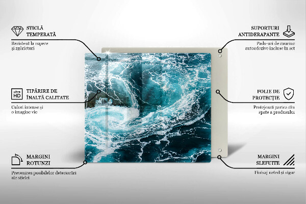 Skydd för induktionsspis unik Skummande vågor av vatten