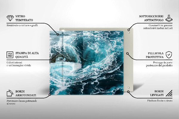Skydd för induktionsspis unik Skummande vågor av vatten