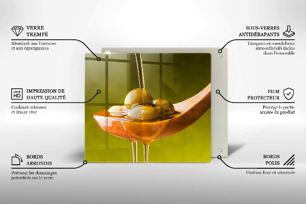 Spisskyddsplatta unik Olivolja och oliver