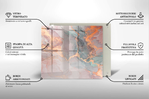 Kokkärlskydd unik Marmor med guld