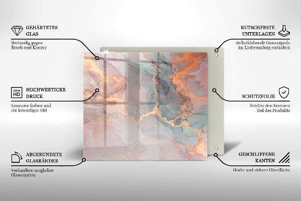 Kokkärlskydd unik Marmor med guld