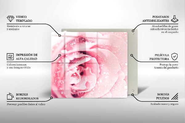 Kokkärlskydd unik Daggdroppar och rosblomma