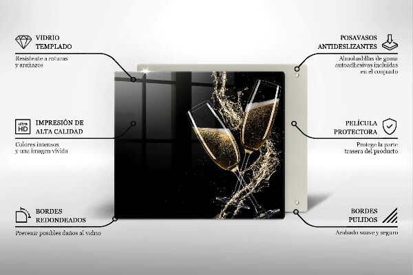 Skydd för induktionsspis unik Glas champagne