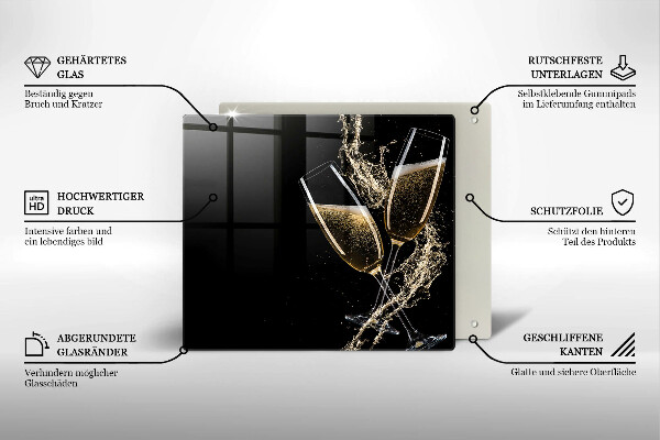 Skydd för induktionsspis unik Glas champagne