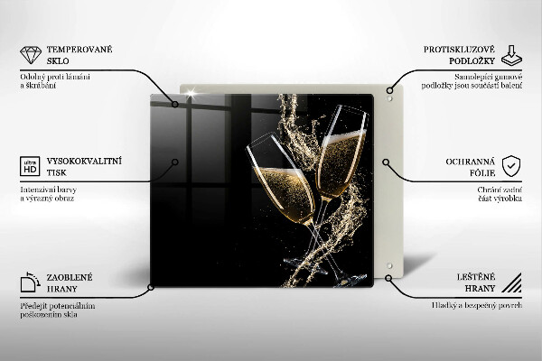 Skydd för induktionsspis unik Glas champagne