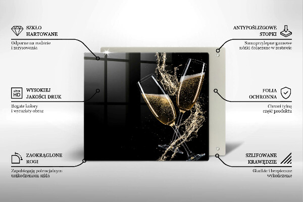 Skydd för induktionsspis unik Glas champagne