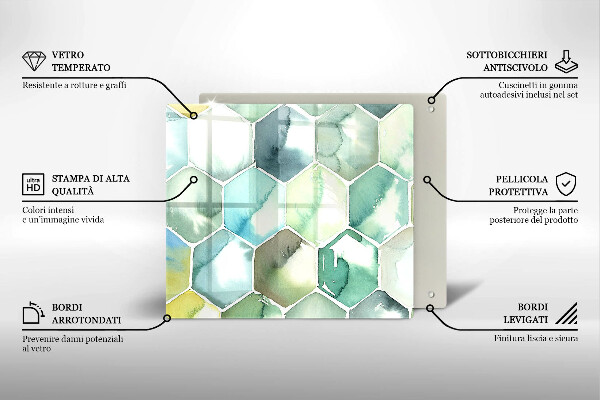 Skydd för induktionsspis unik Akvarell hexagoner