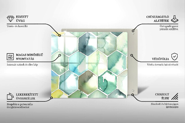 Skydd för induktionsspis unik Akvarell hexagoner