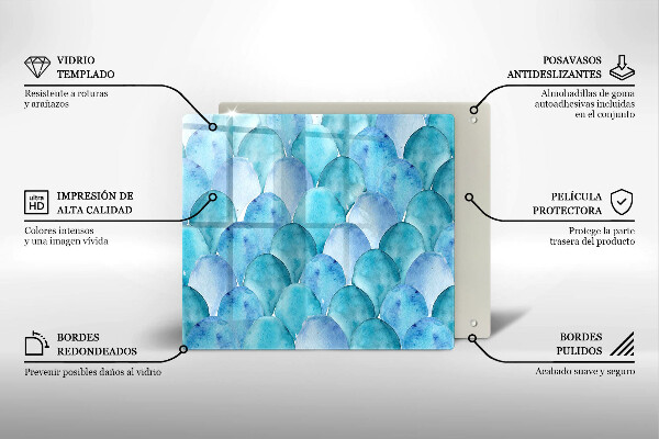Skydd för induktionsspis unik Akvarell skalor