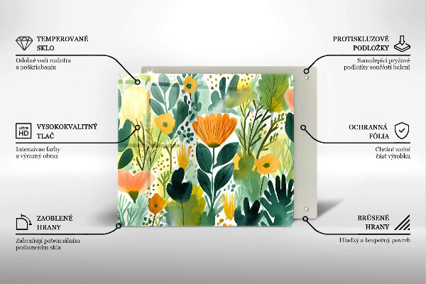 Skydd för induktionsspis unik Målade blommor