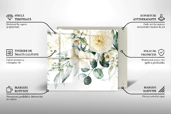 Skydd för induktionsspis unik Akvarell blommor