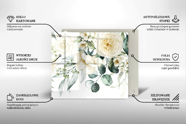 Skydd för induktionsspis unik Akvarell blommor